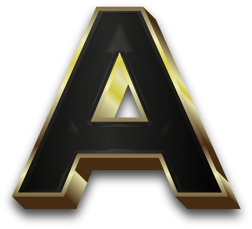 3D Elegant Black Alphabet Letter A