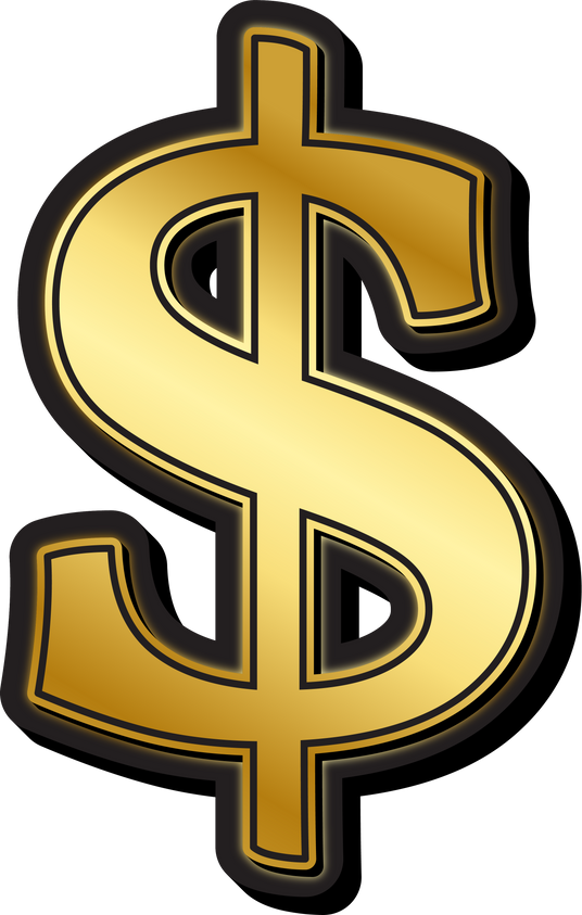 Golden Black Dollar Symbol